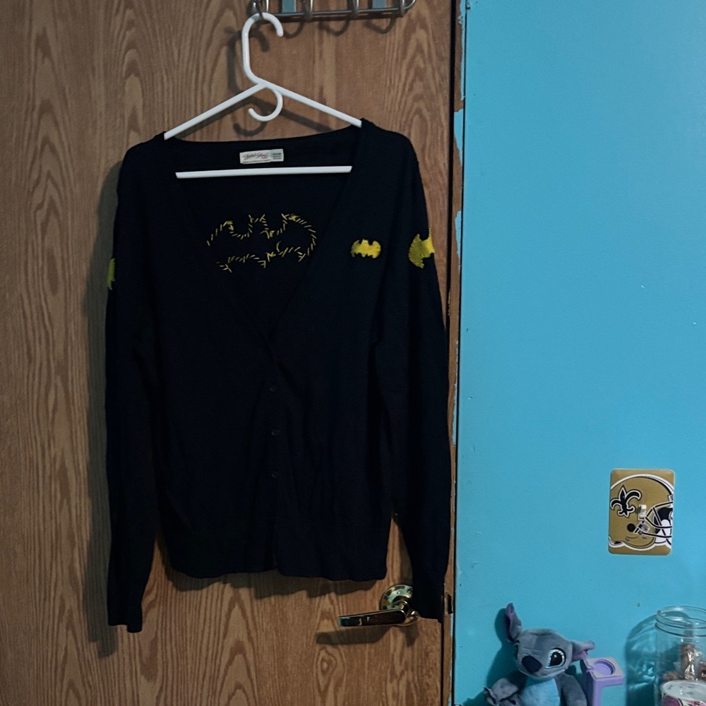 Faded Glory Black Cardigan with Yellow Accents